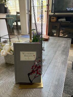 Vintage Wuthering Heights Hardcover Book crossbody bag - Gray with Red Accent